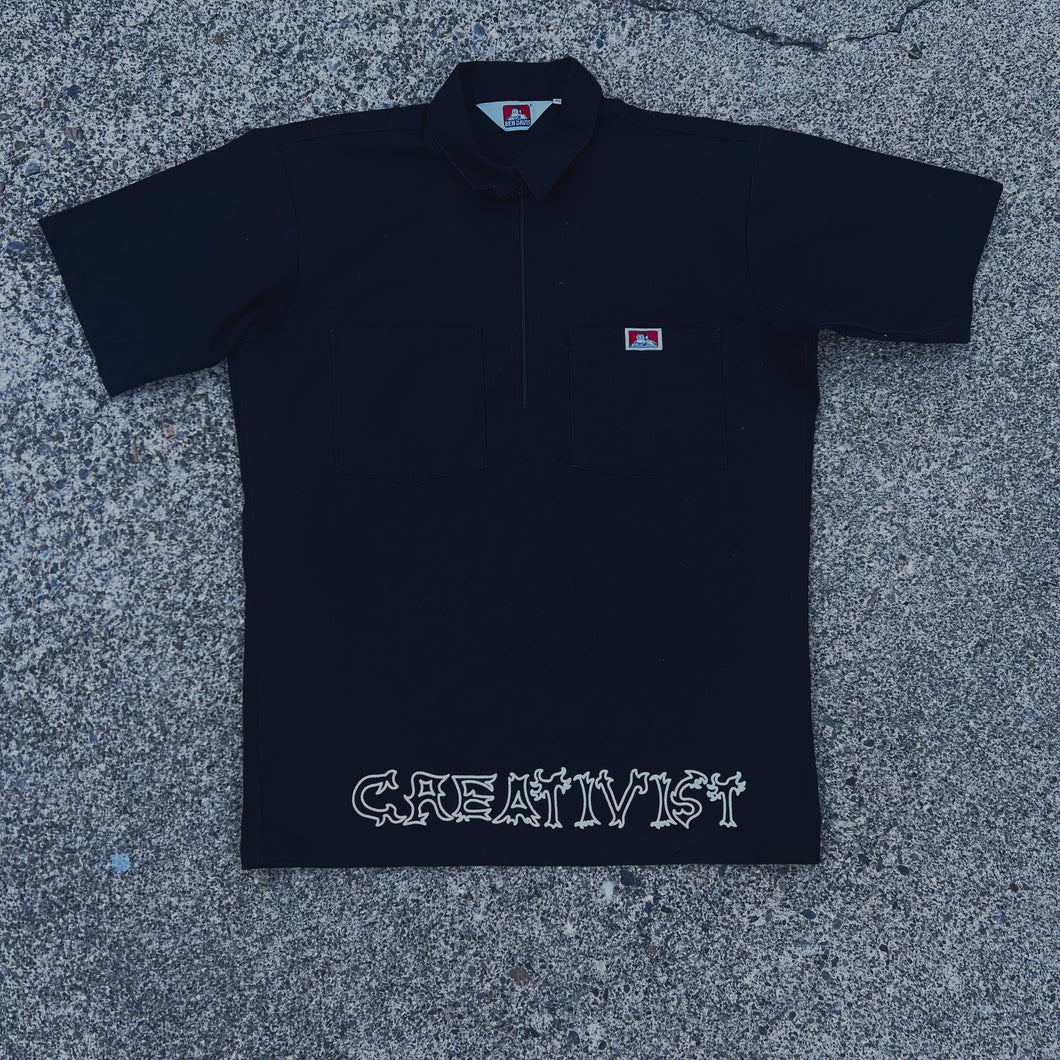 BEN DAVIS CREATIVIST BLACK HALF ZIP SHIRT